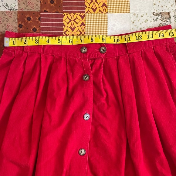 RARE The Eagle’s Eye Vintage Red Corduroy A-Line Skirt. 30” Waist - Picture 7 of 7